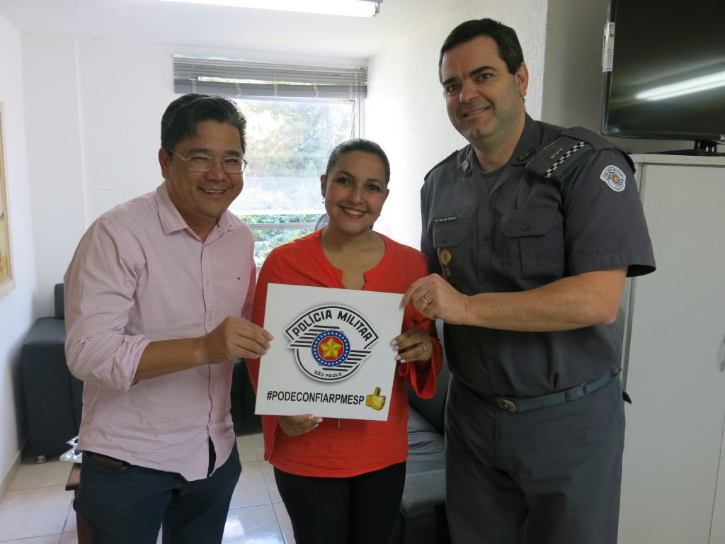 Joice Silva e Dr. Onishi discutem segurança com comandante do 36º Batalhão da PM
